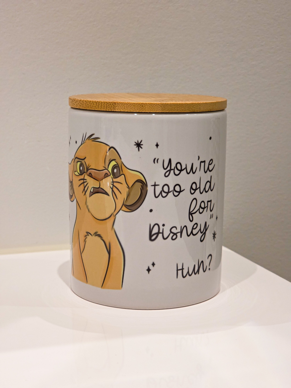 Lion King Ceramic Canister with Bamboo Lid